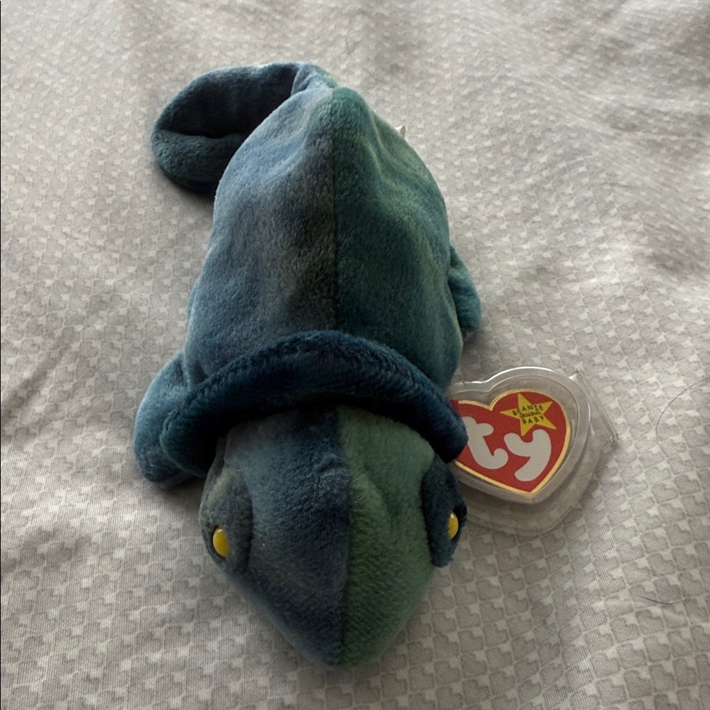 Ty Plush Chameleon in Blue and Green